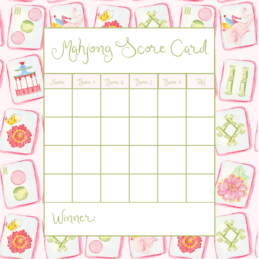 Mahjong Tile Scoresheet Notepad