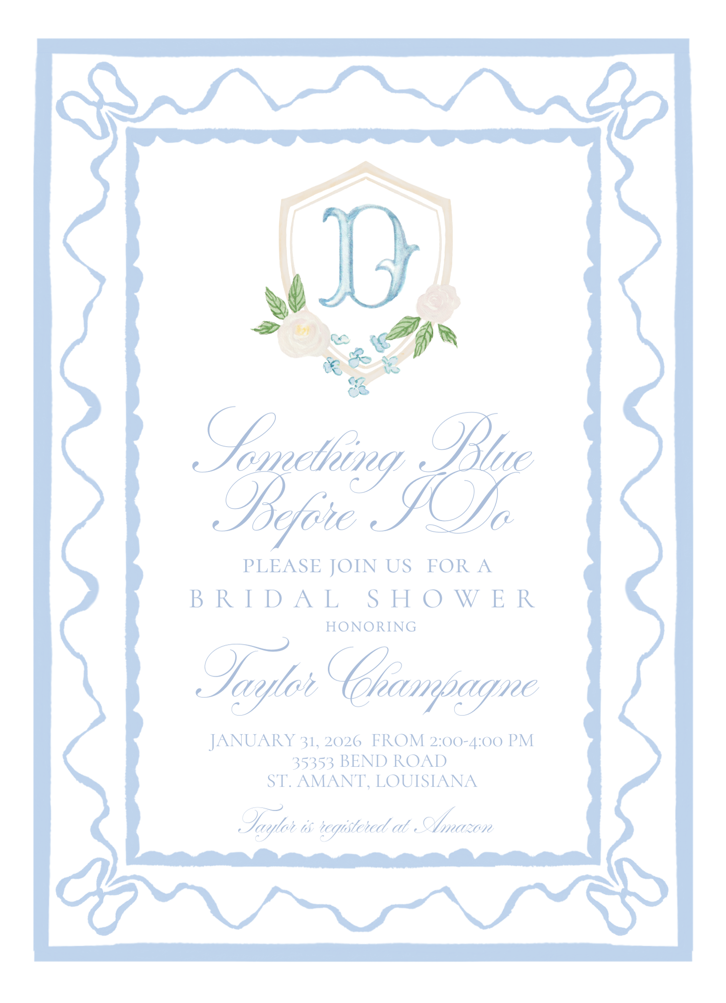 Something Blue Shower Invitation