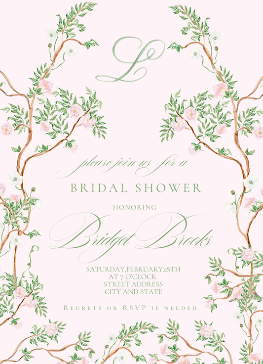 Light Pink Chinoiserie Invitation