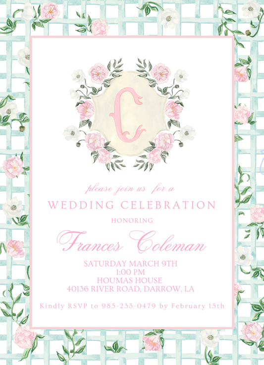 Blue Lattice Invitation