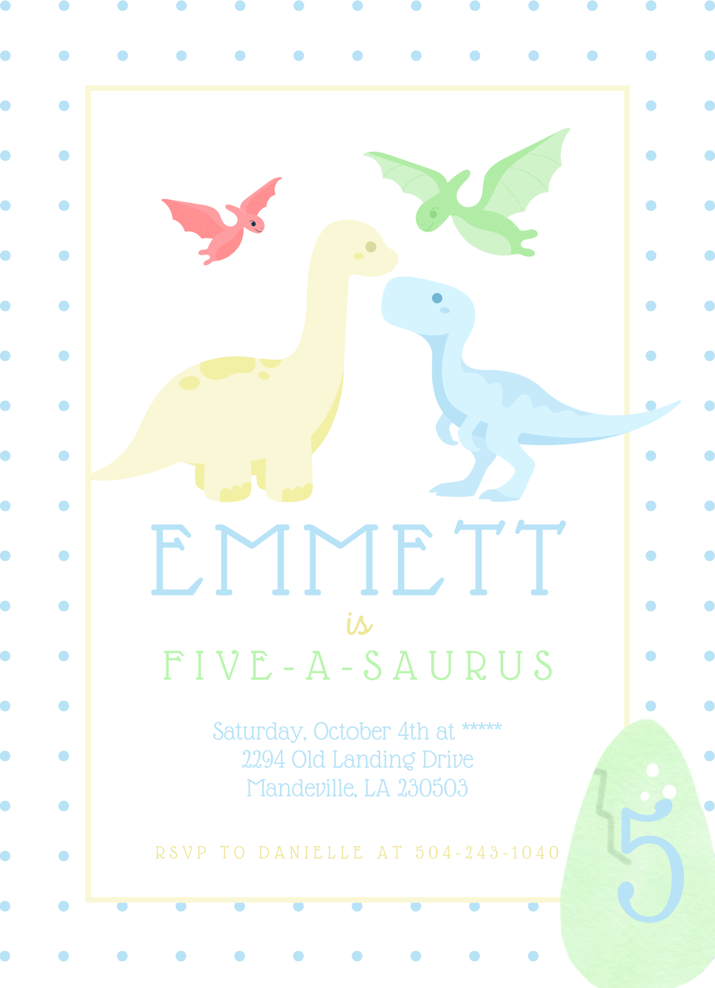 Pastel Dino Invitation