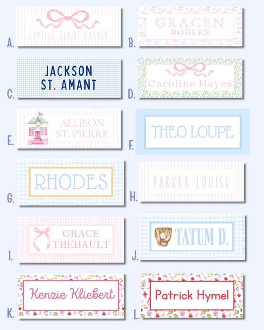 Vinyl School Supply Labels (Set of 60)