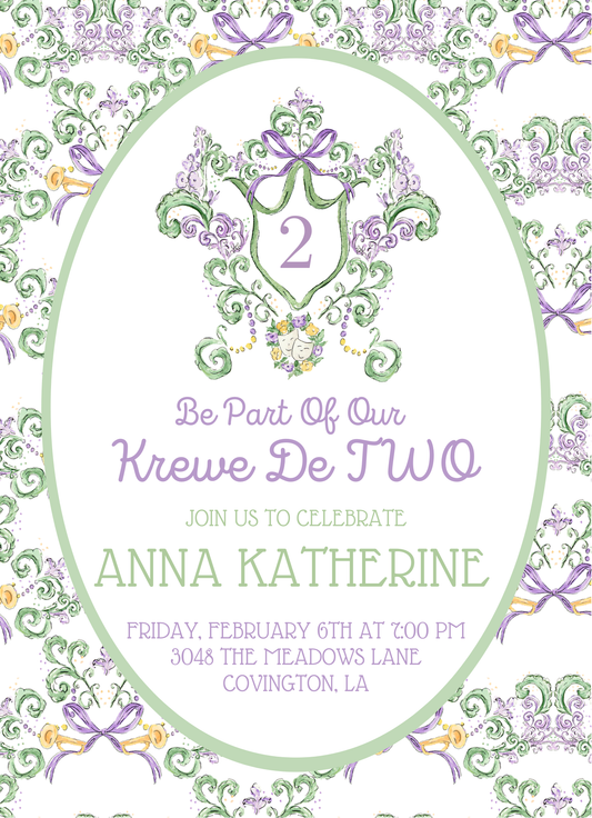 Mardi Crest Invitation