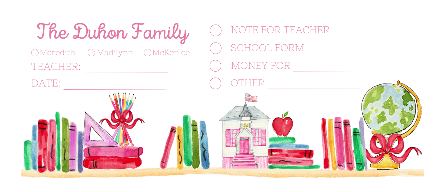 Cutesy School Supply Communication Envelope