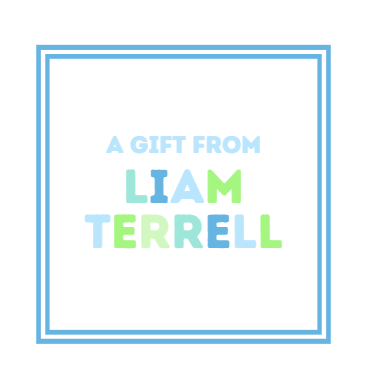 Blue and Green W/Blue Border Gift Tag