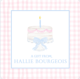 Cake + Stripes Gift Tag Pink