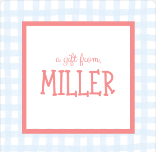 Blue and Red Gingham Gift Tag