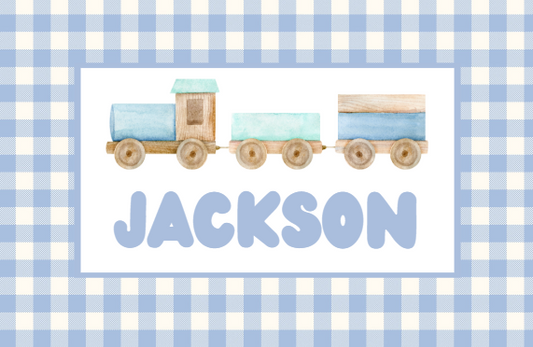 Train w/Slate Gingham