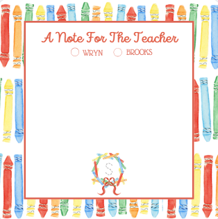 Crayon Background w/Initial Wreath