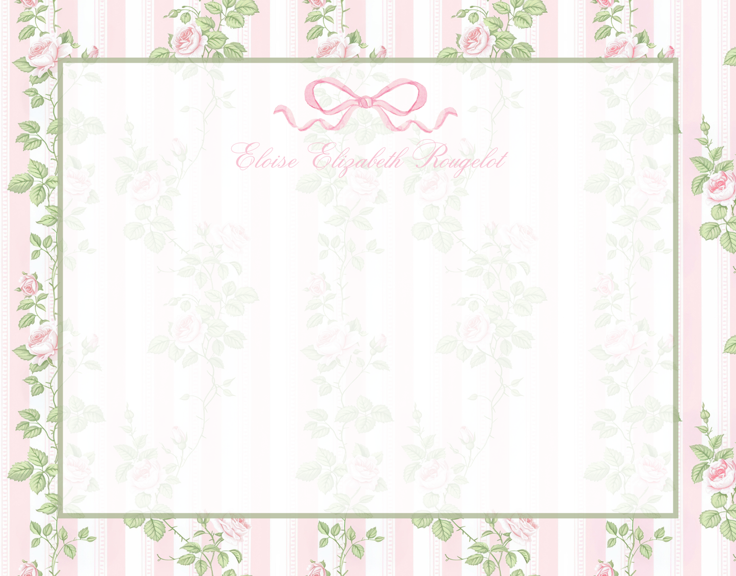 Bow w/Floral Stripes