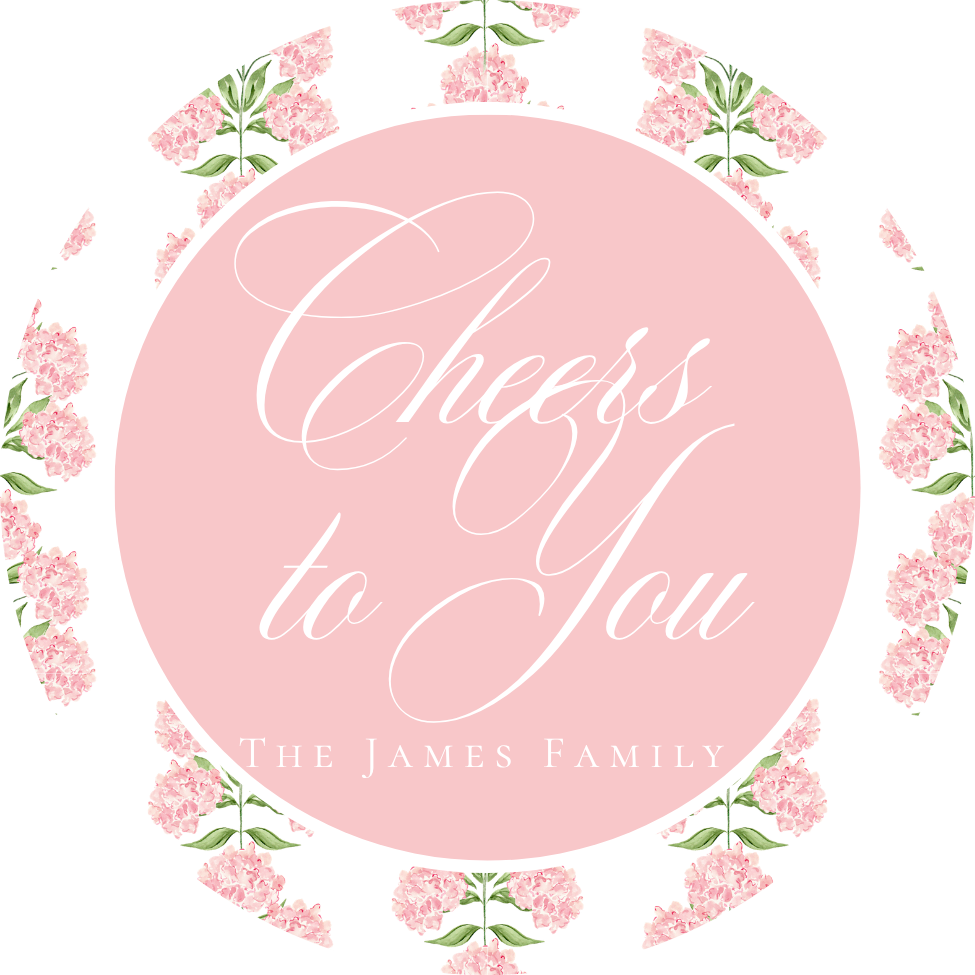 Pink Hydrangeas- Round Tag