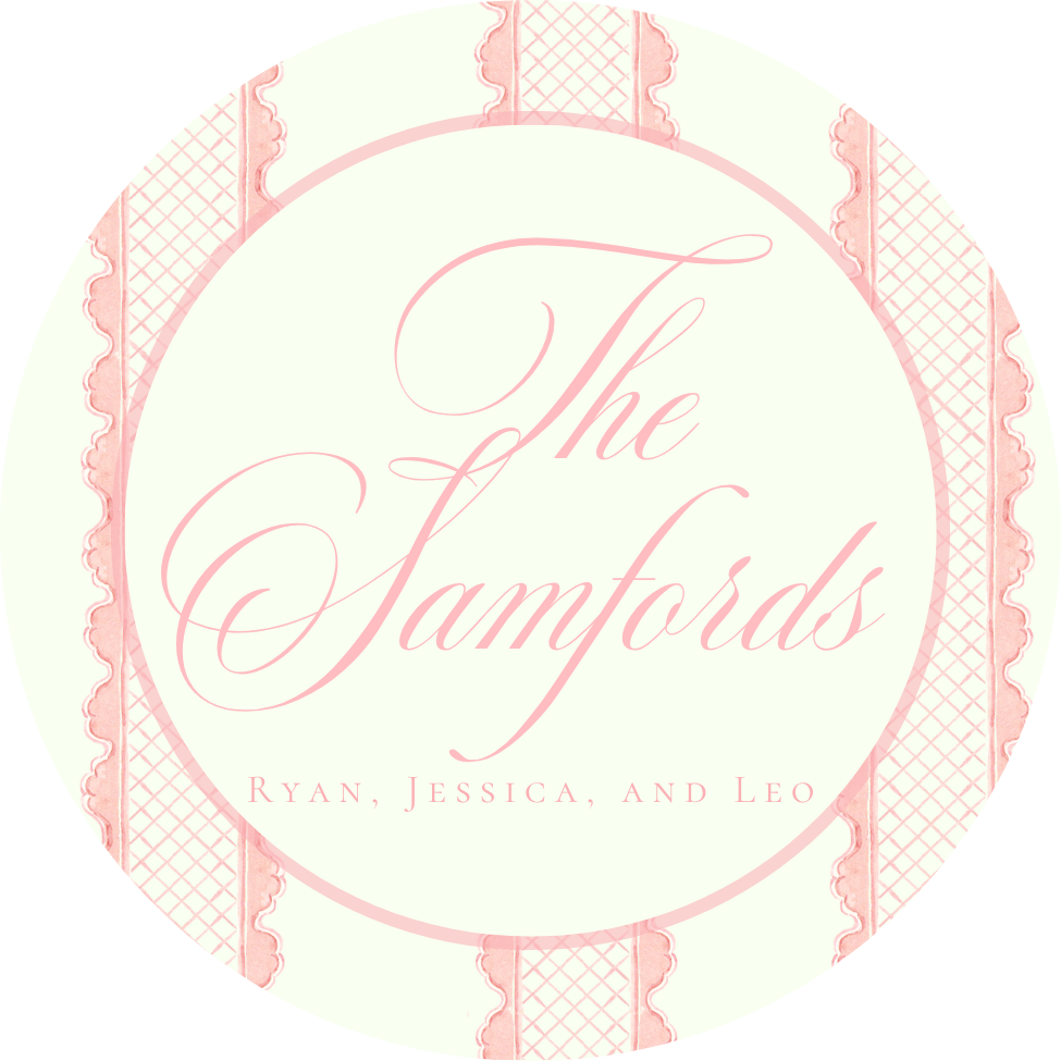 Pink Lattice- Round Tag