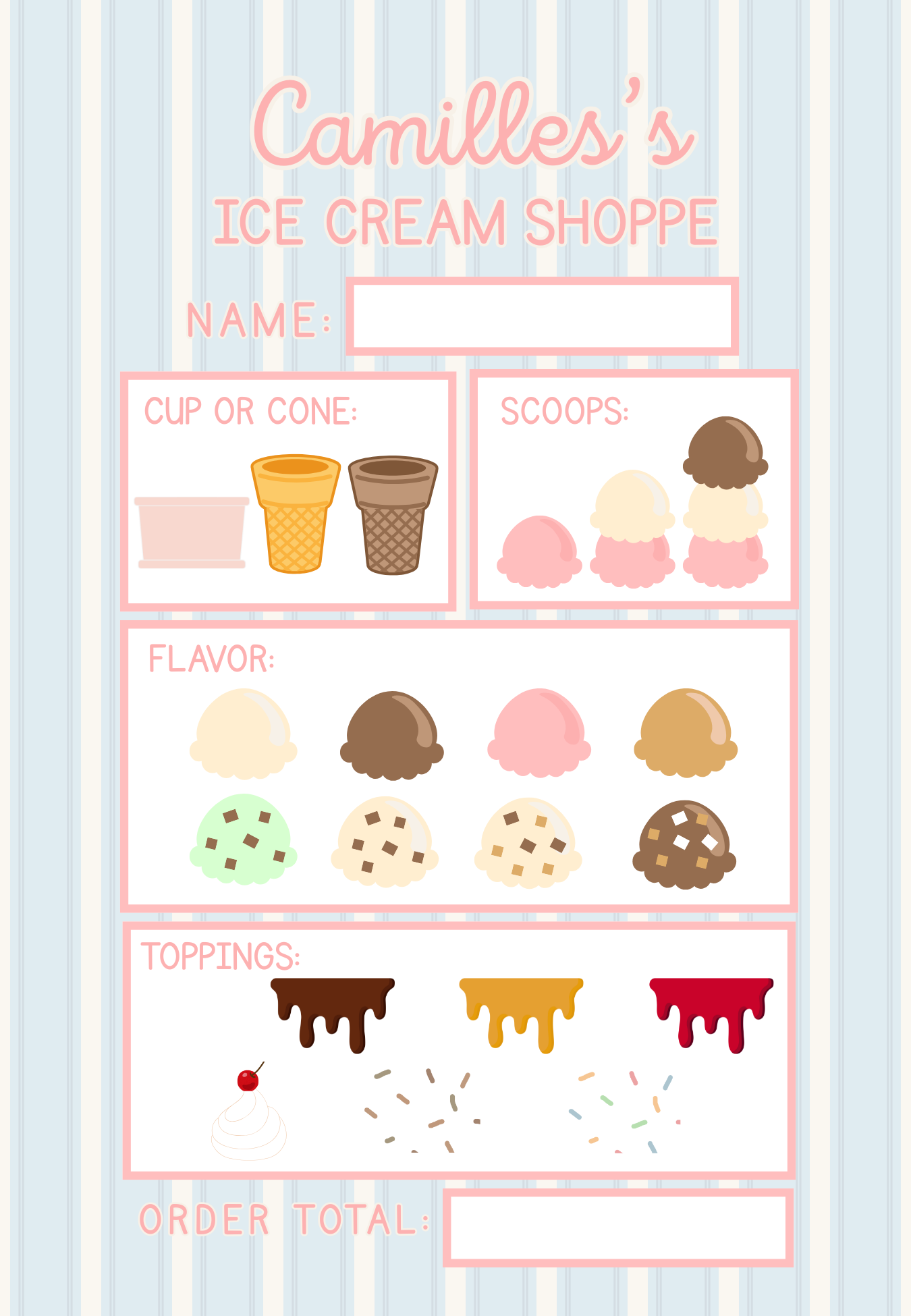 Ice Cream Shoppe Notepad