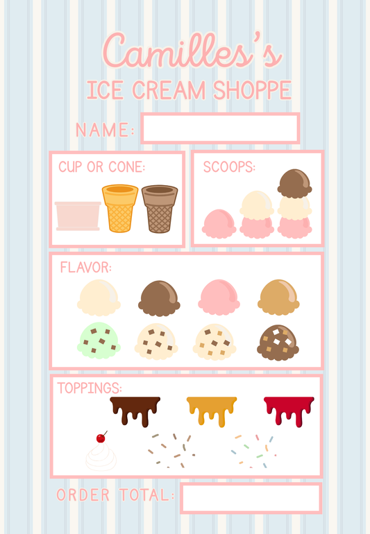 Ice Cream Shoppe Notepad
