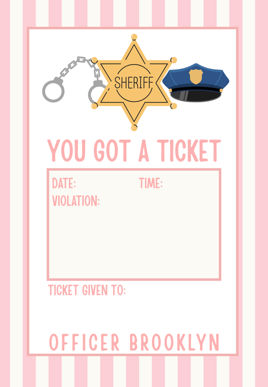 Police Officer Notepad- Pink