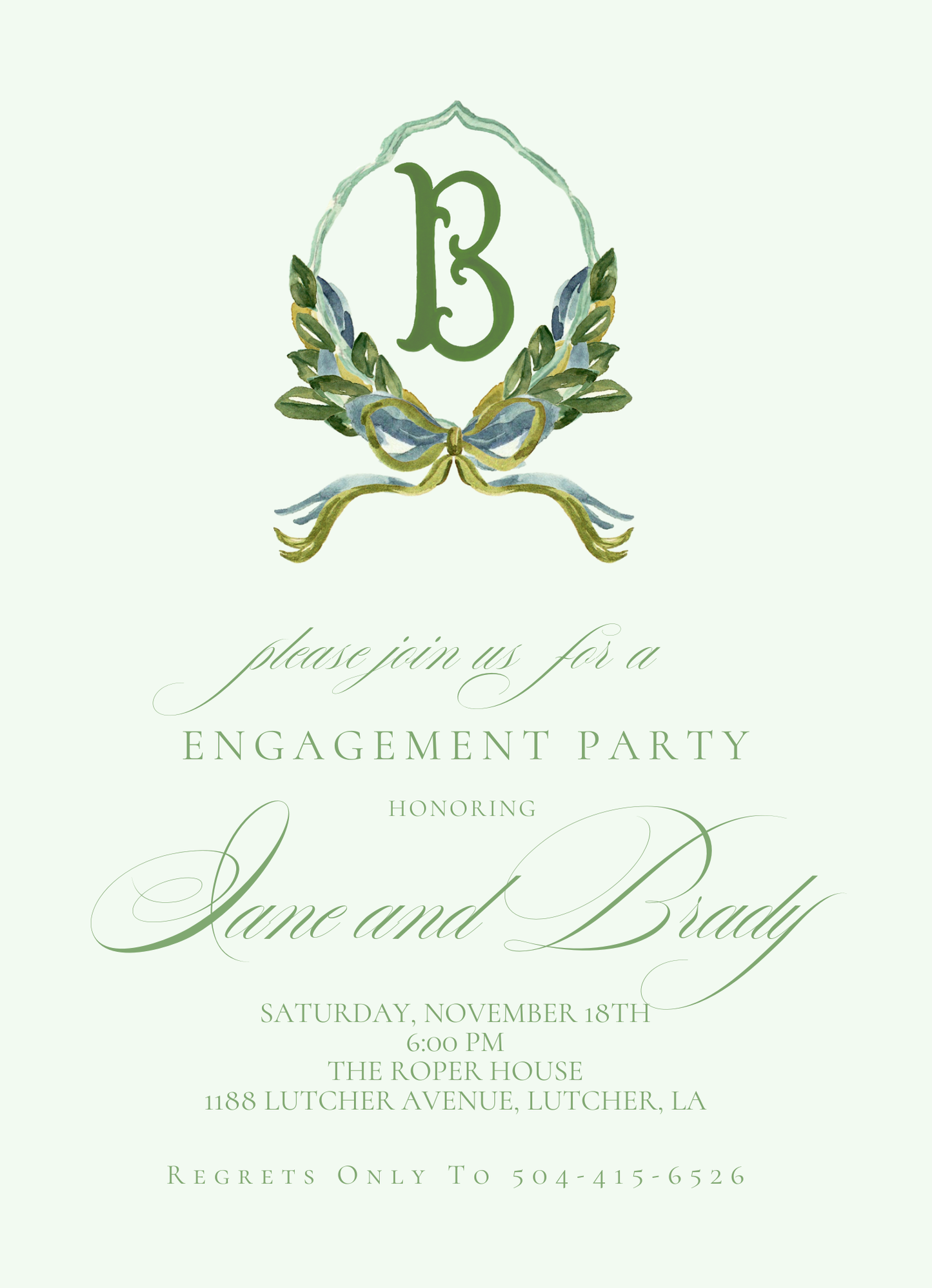 Gorgeous Greenie Invitation