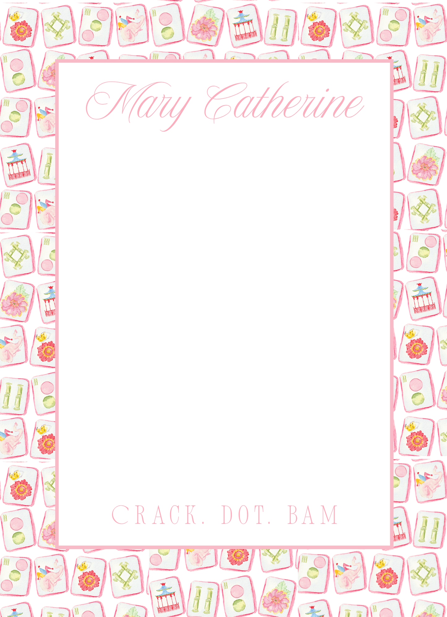 Crack Dot Bam Tile Notepad w/Name