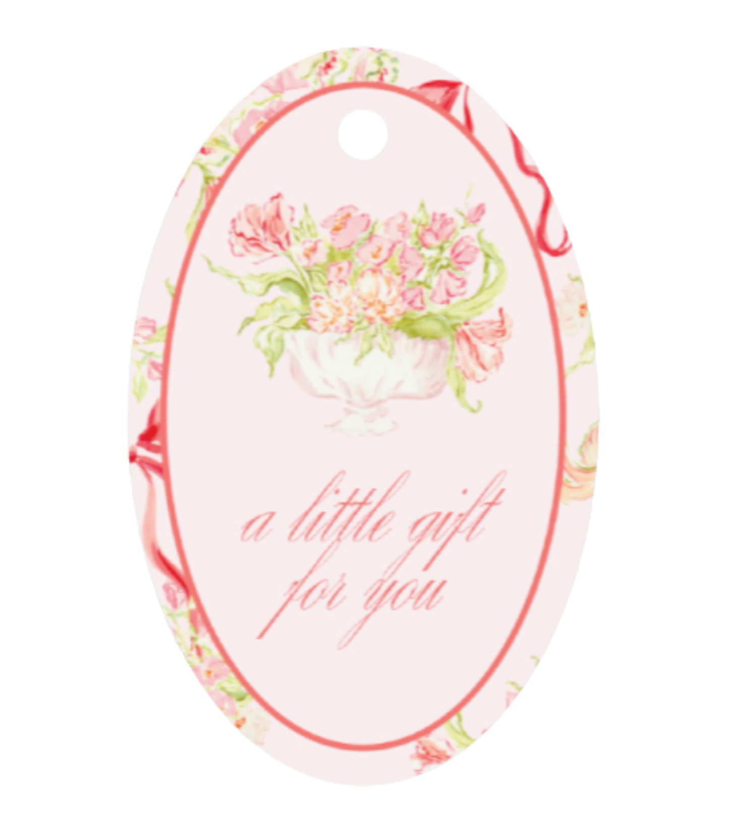 Floral Planter Oval Tag