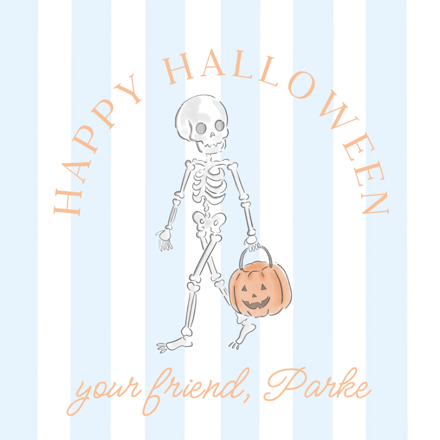 Blue Halloween Skeleton