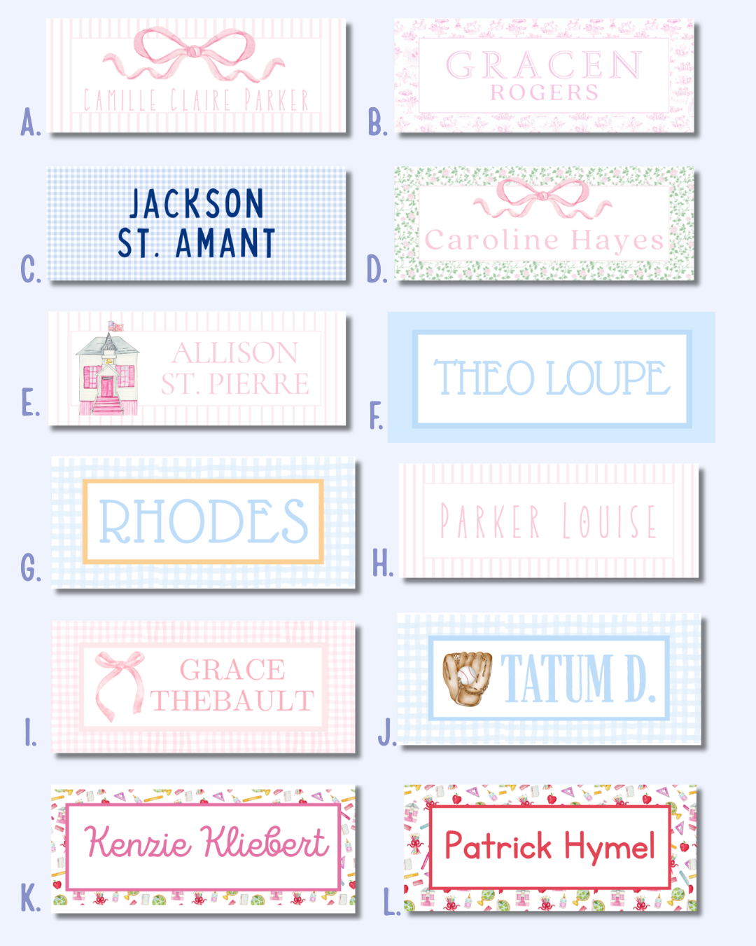 Vinyl School Supply Labels (Set of 60)