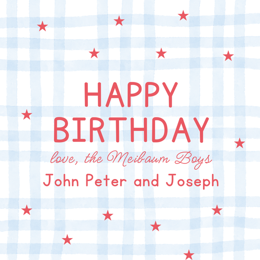 Gingham and Stars Tag