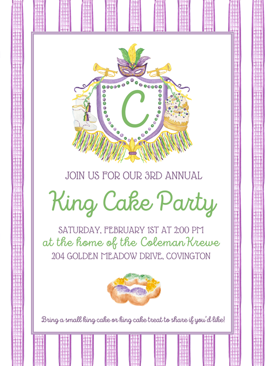 King Cake and Boots Invitation