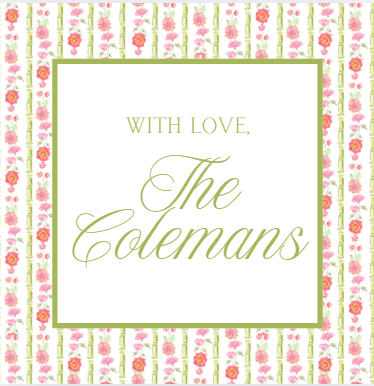 Floral Background w/Family Name