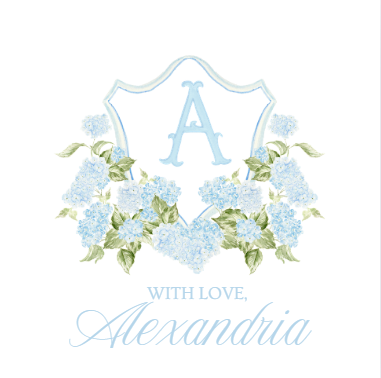 Blue Hydrangea Initial Crest
