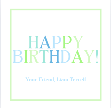 Blue and Green HBD Gift Tag