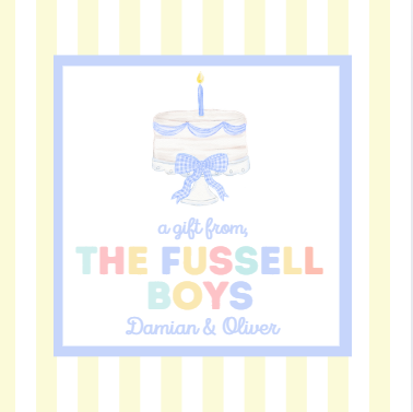 Cake + Stripes Gift Tag