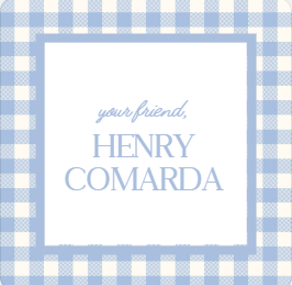 Blue Gingham Gift Tag