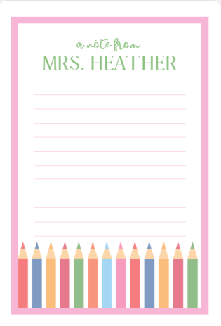 Colored Pencils w/Pink Border