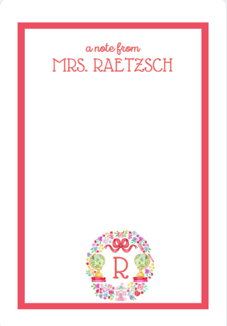 School Supplies Wreath w/Initial