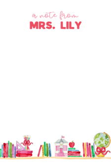 Pink and Red School Footer