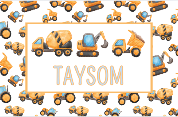 Construction Vehicles w/Border