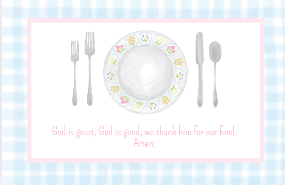 Place Setting w/Prayer