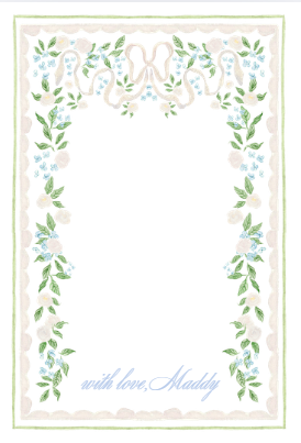 Blues and Cream Border w/Bow