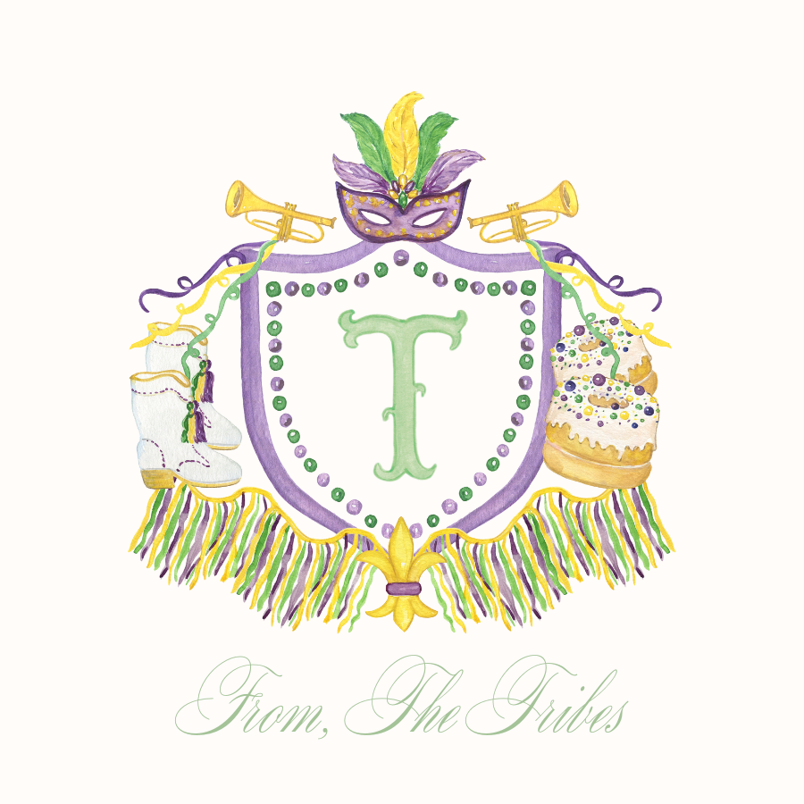Mardi Gras Initial Crest