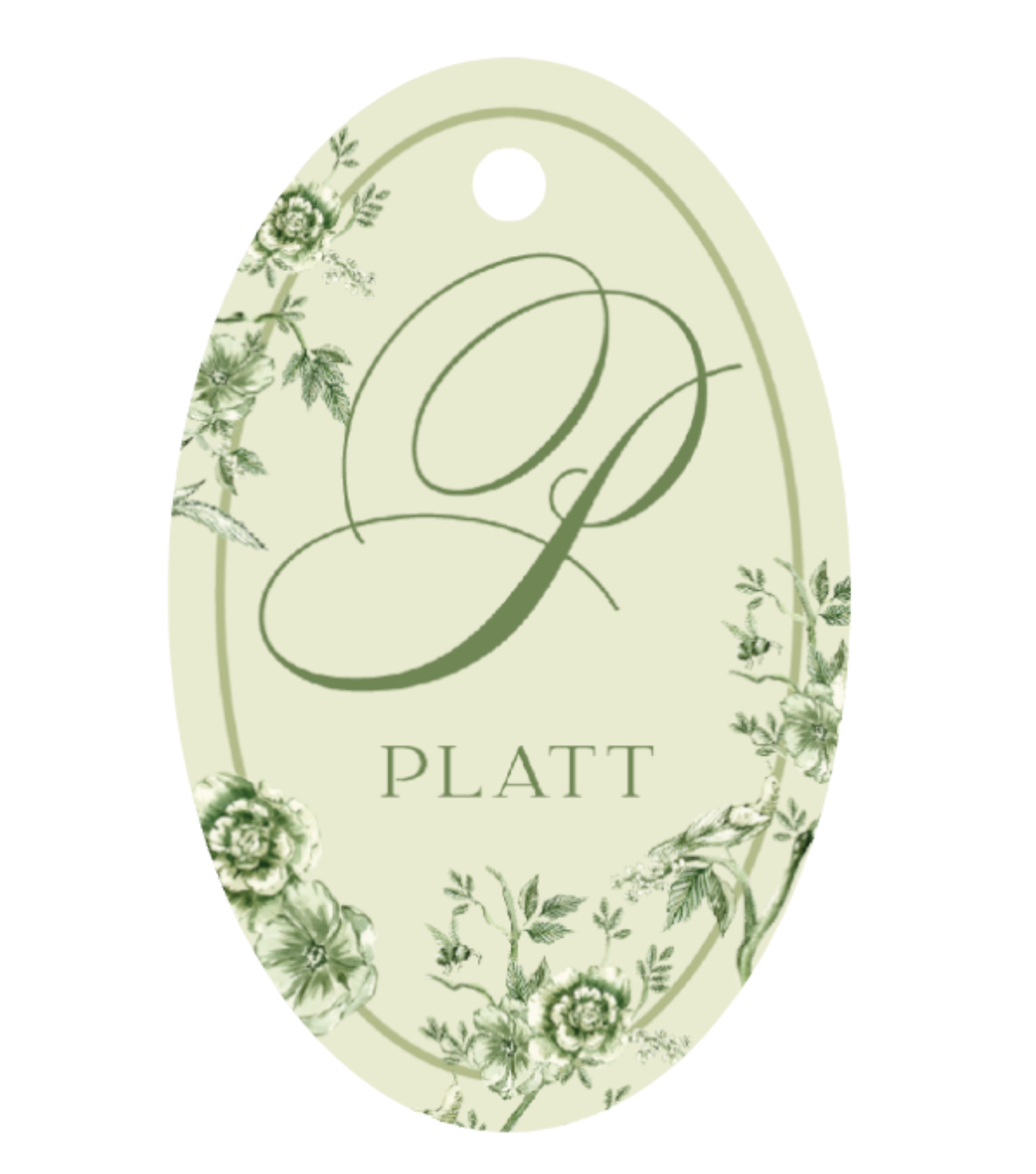 Green Versaille Oval Tag