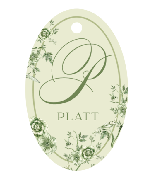 Green Versaille Oval Tag