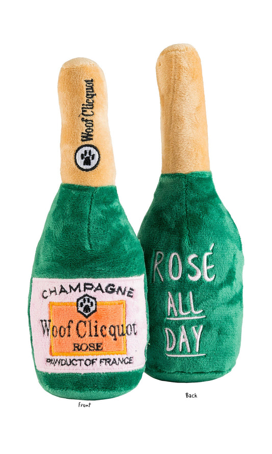 Woof Clicquot Rose' Champagne Bottle- Dog Toy