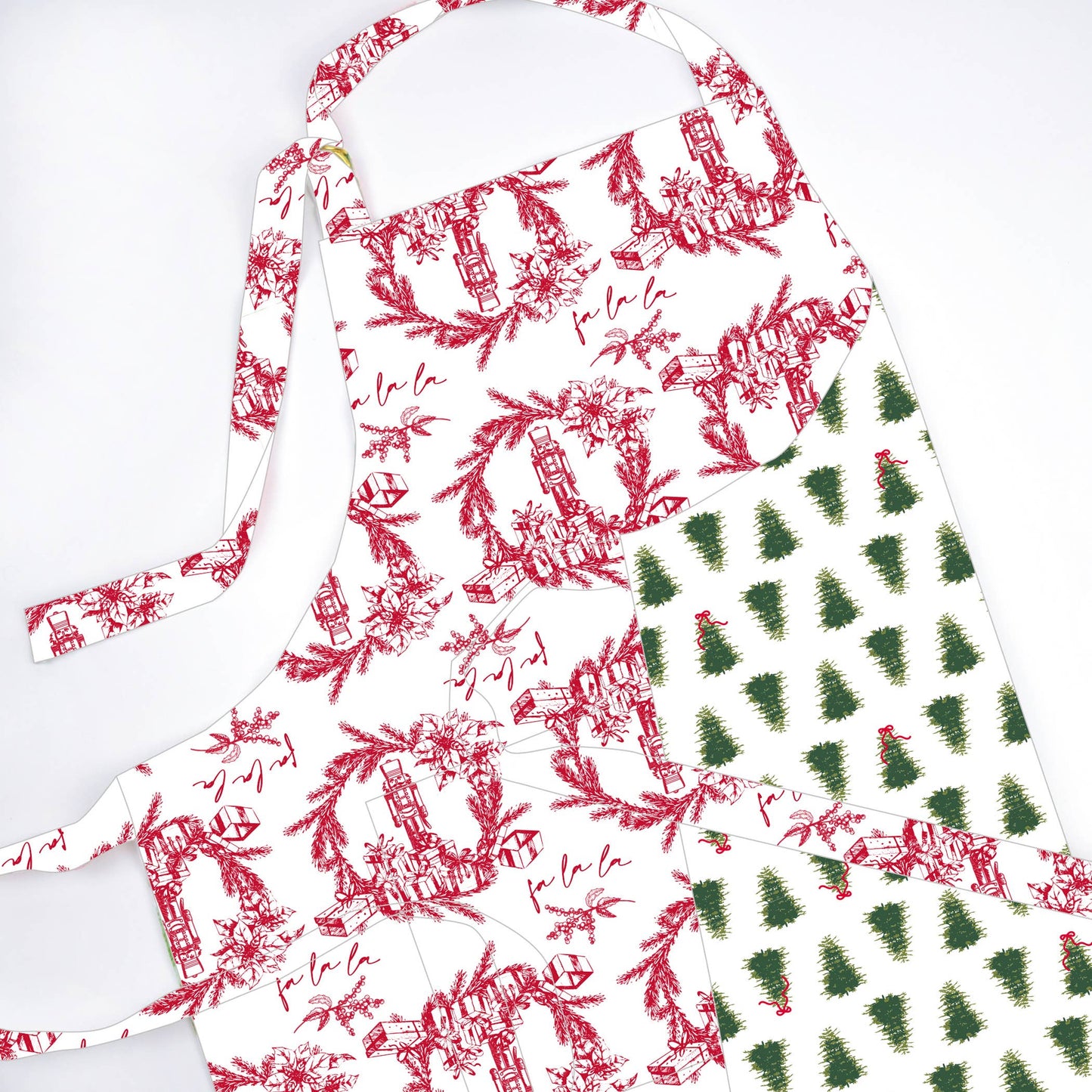 Holiday Toile Red Reversible Apron