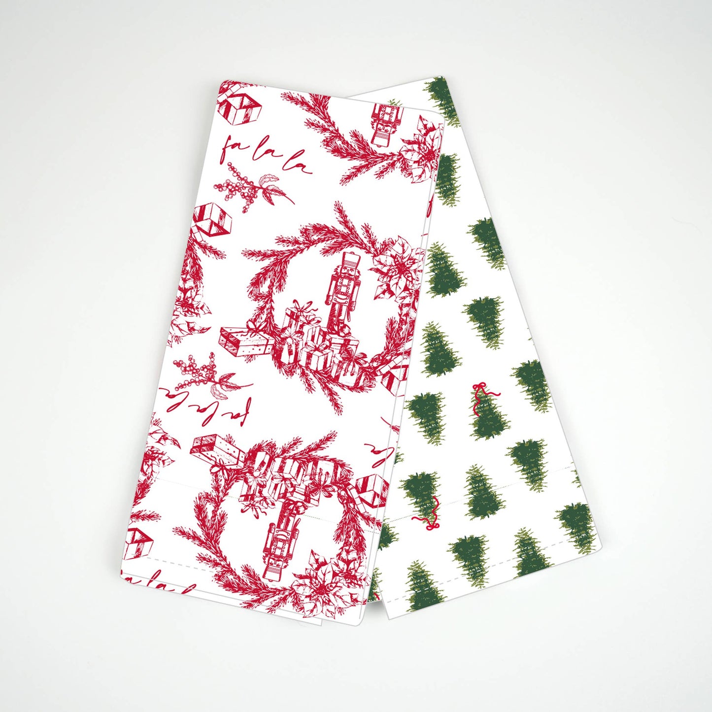 Holiday Toile Red Kitchen Towel Set